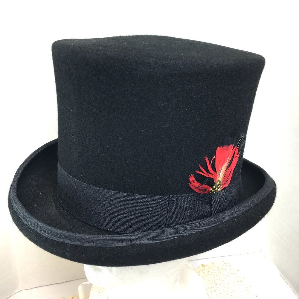 Victorian Edwardian Quality Wool Stove Pipe Top Hat New Old Stock No Tags